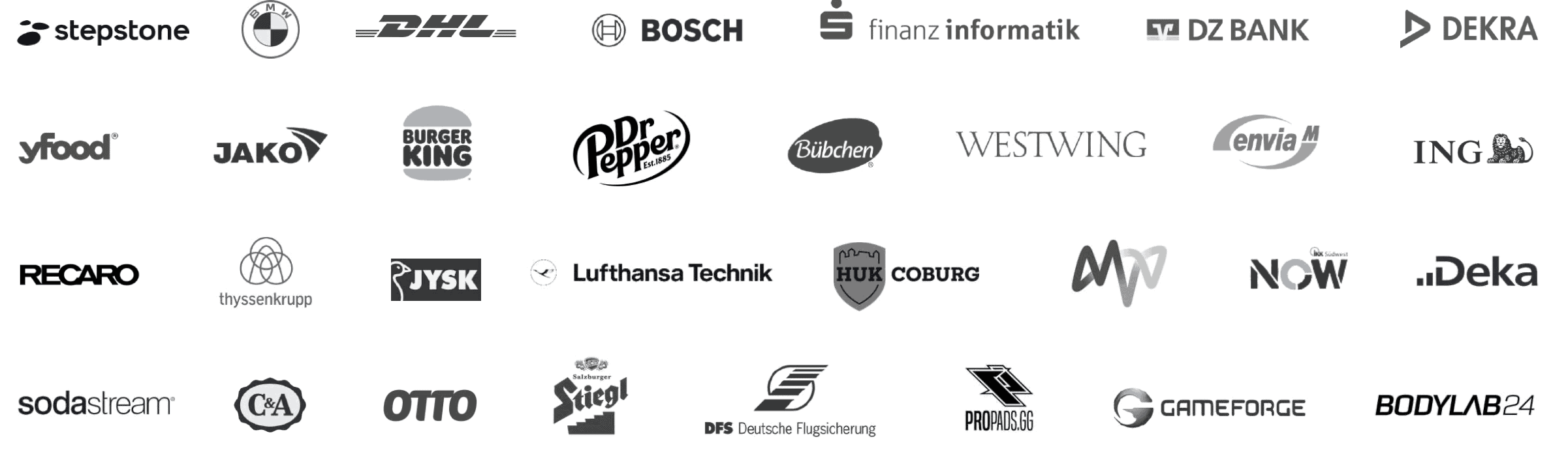 Logos von Brands und Agenturen die streamboost ads schalten